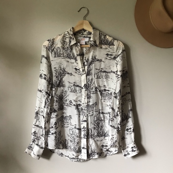 Joe Fresh Tops - 100% silk safari shirt